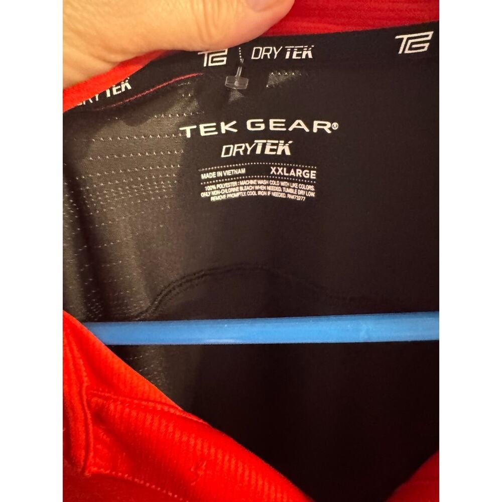 TEK GEAR Drytek XXLarge Red & Black Performance Polo Shirt Athletic Golf